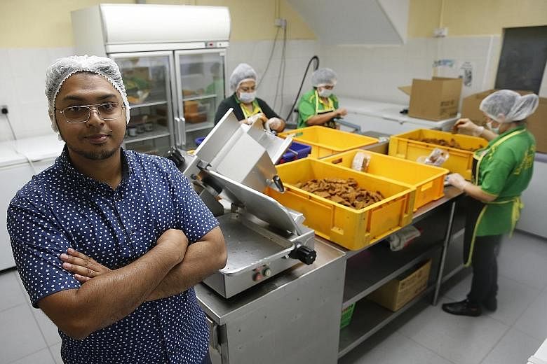 The new Enterprise Development Grant will help Mr Hasan Abdul Rahman's Pondok Abang, which produces halal ready-to-eat meals and frozen food, to expand.