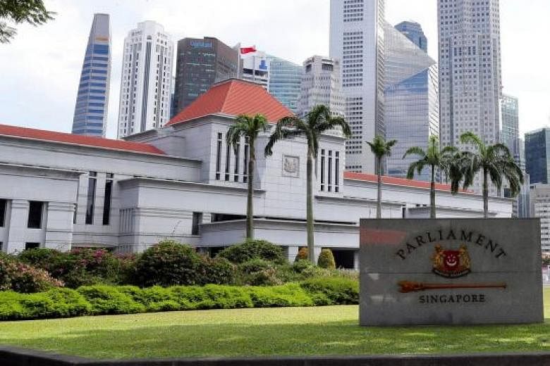 Singapore's Parliament House with the central business district in the background in a photo taken on Feb 20, 2017.

