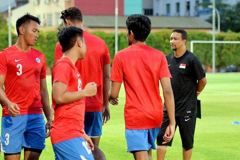 Fandi Ahmad, seen overseeing his first training session with the Young Lions last month, hopes his charges can get opportunities to be tested by the top football teams in Asia.