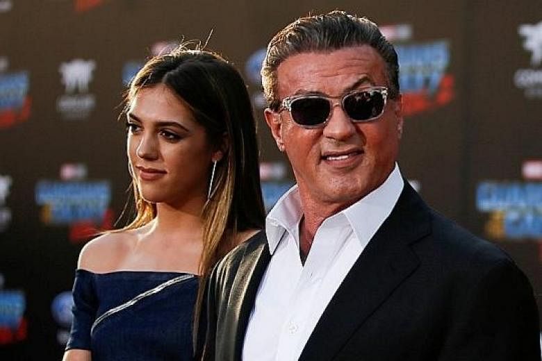 Online rumours said actor Sylvester Stallone (right, with his daughter in an April 2017 photograph) had died following a battle with prostate cancer.