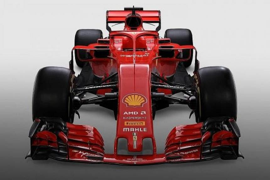 Ferrari's SF71H represents a return to their traditional all-red livery, with the new halo also painted in red.