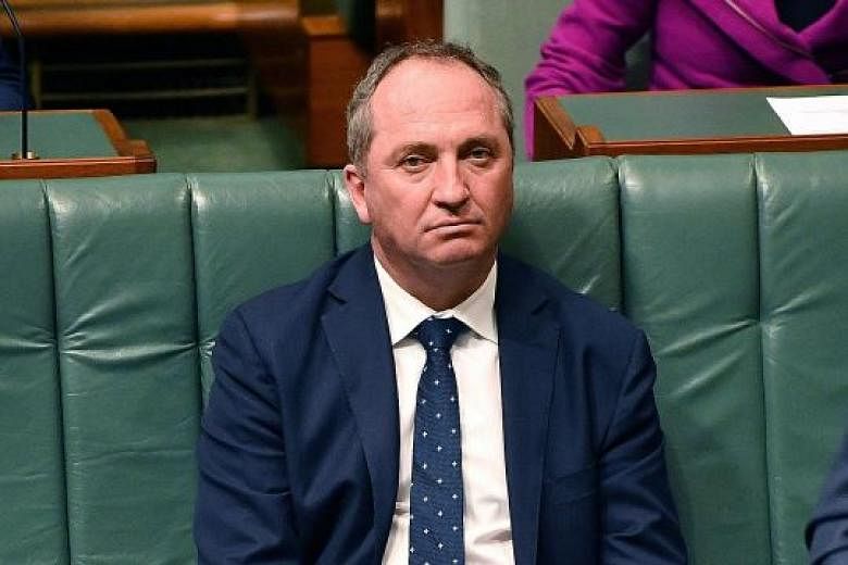 Mr Barnaby Joyce, who had an extramarital affair with a former staff member, yesterday faced a call to resign as leader of the National Party - the first such call from a member of the party.
