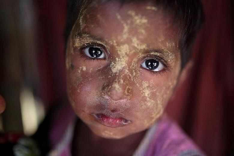 A Rohingya girl in the Balukhali refugee camp in Cox's Bazar, Bangladesh. The Rohingya had for many years been "routinely demonised and stripped of the basic conditions needed to live in dignity", and this systemic discrimination and segregation had 