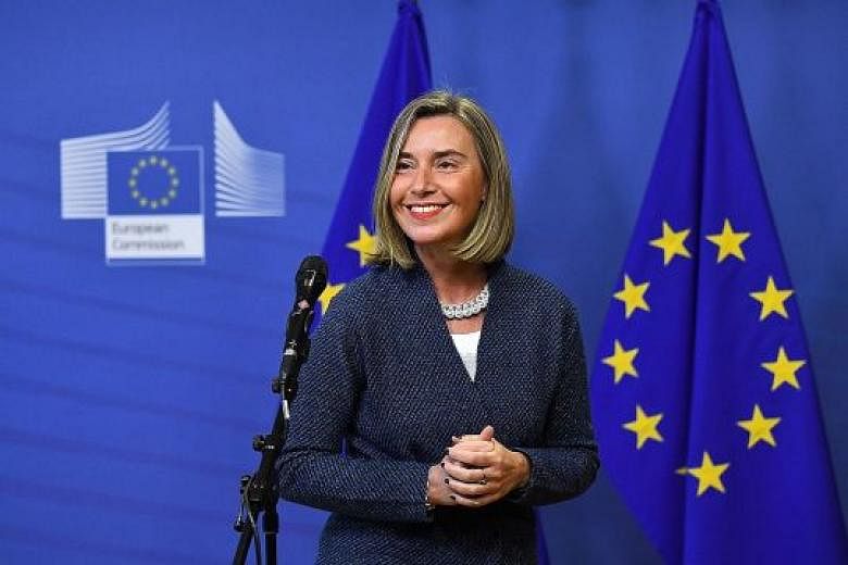 The European Union is calling on its foreign policy chief, Ms Federica Mogherini, to draw up a list of Myanmar generals to be targeted for sanctions over the Rohingya issue. The EU also wants to strengthen its arms embargo on Myanmar.