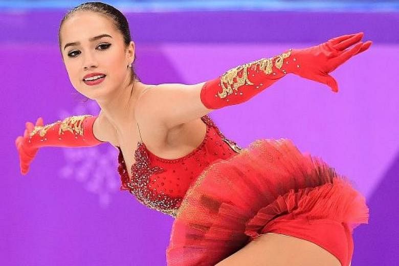 Russia's Alina Zagitova on her way to becoming the second-youngest Olympic gold medallist in figure skating after 1998 Nagano Games champion Tara Lipinski.