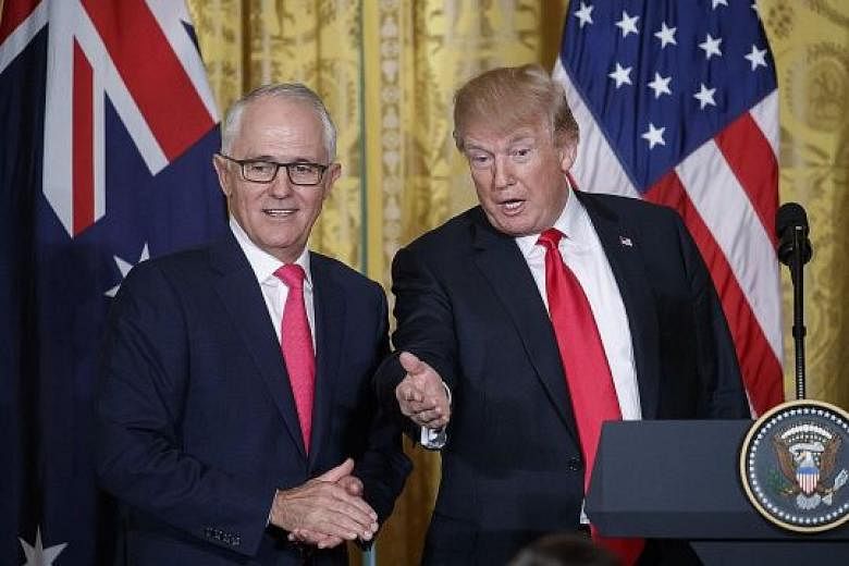 Australian Prime Minister Malcolm Turnbull with US President Donald Trump at the White House on Friday, where the two leaders held talks.