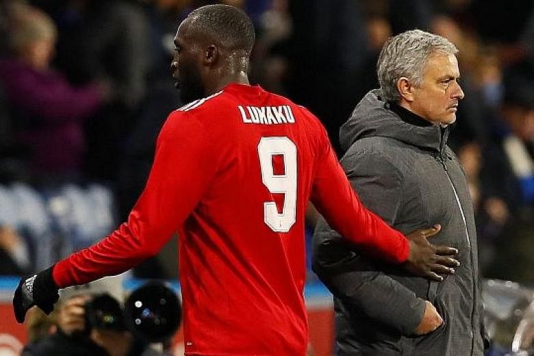 Romelu Lukaku is substituted after scoring both goals against Huddersfield Town in Manchester United's 2-0 FA Cup victory on Feb 17. When asked about the Belgian's lack of big-game goals this season, Jose Mourinho said: "I'm happy with Romelu's perfo