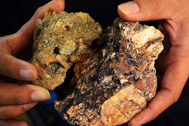 Ore from the CNMC gold mine in Kelantan. The company's production has been affected since late 2016 by lower ore grades in certain parts of its Sokor gold mine. However, the bottom line was boosted by a decline in management remuneration and employee