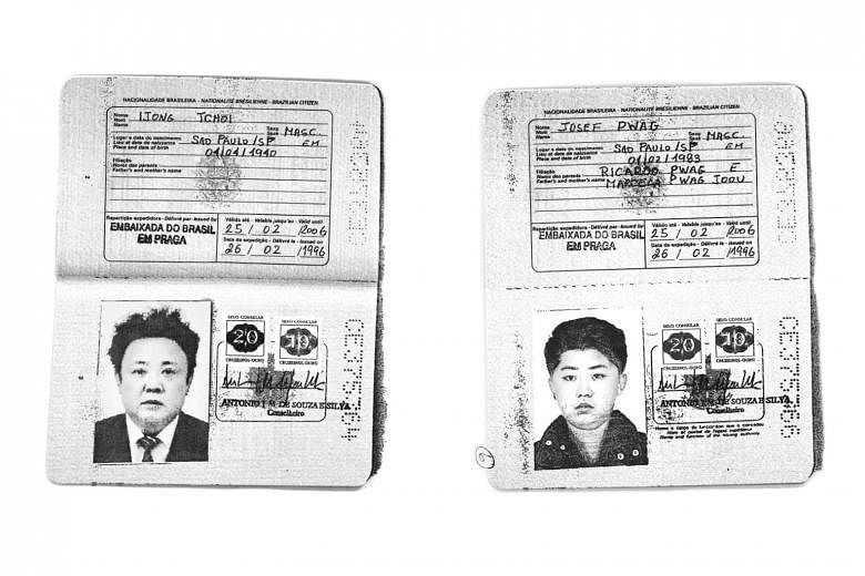 Photocopies of Brazilian passports used by the late Mr Kim Jong Il (left) and his son, Mr Kim Jong Un, to try and obtain visas from foreign embassies. They used the names Ijong Tchoi and Josef Pwag, respectively.