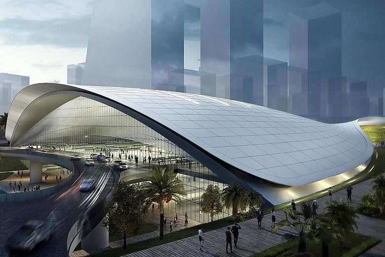 An artist's impression of the proposed Kuala Lumpur-Singapore High Speed Rail (HSR) terminal in Jurong East. Dr Vivian Balakrishnan said long-term strategic projects like the HSR service "give us all a greater stake in each other's success, and demon
