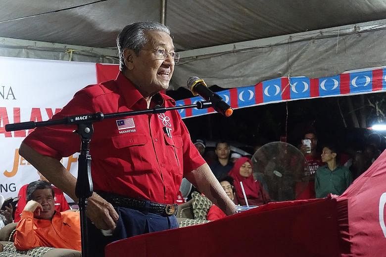 Tun Mahathir Mohamad at the rally, which was held in Prime Minister Najib Razak's constituency.