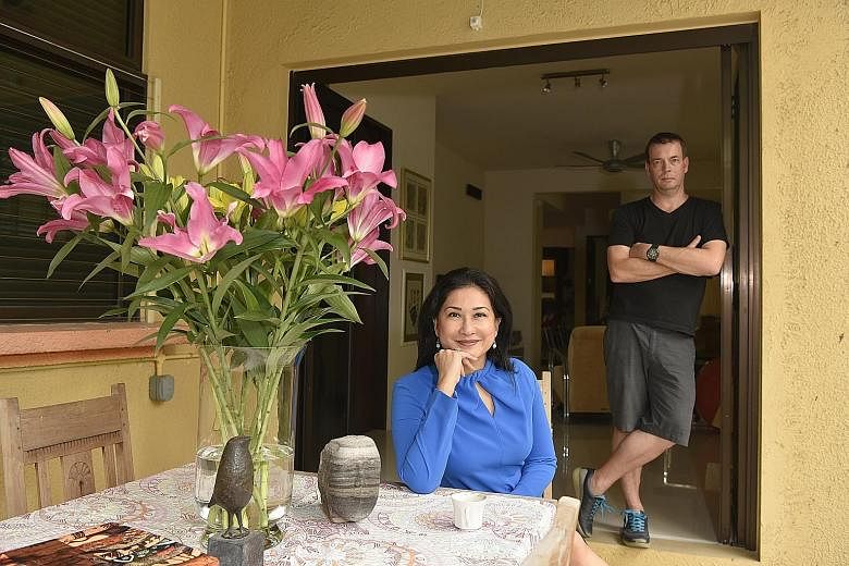 Ms Yasmin Jonkers, host of The Breakfast Huddle on Money FM 89.3, and her husband, offshore operations manager Thomas Jonkers, in their ground floor, freehold apartment in Joo Chiat. They bought the 1,206 sq ft apartment in 2010 for $863,000.
