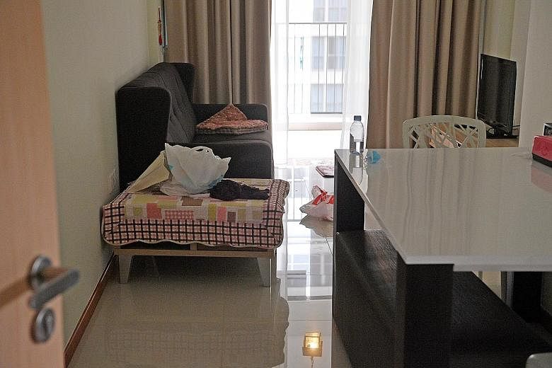 The Tampines flat of Ms Tan Bee Leng (above) that she had been ready to move into before her death in May last year. Her parents continue to visit the apartment regularly to clean it.