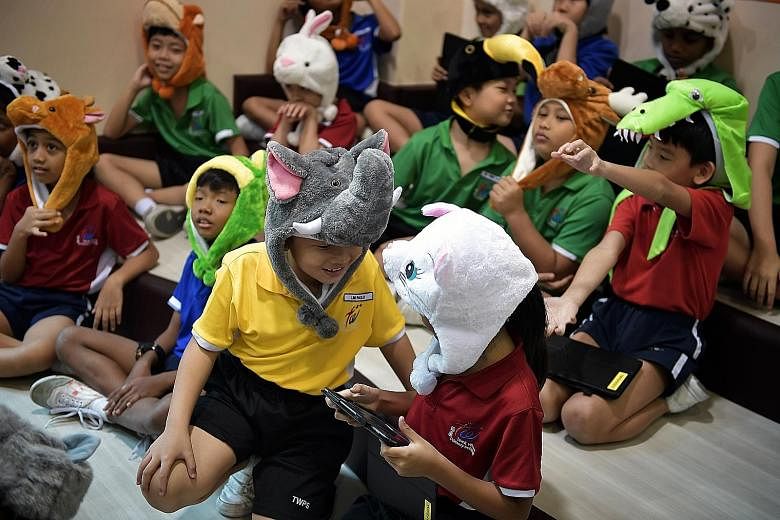 Teck Whye Primary School pupils engaging in role play during an English lesson. The Applied Learning Programme will be expanded to all primary schools by 2023.