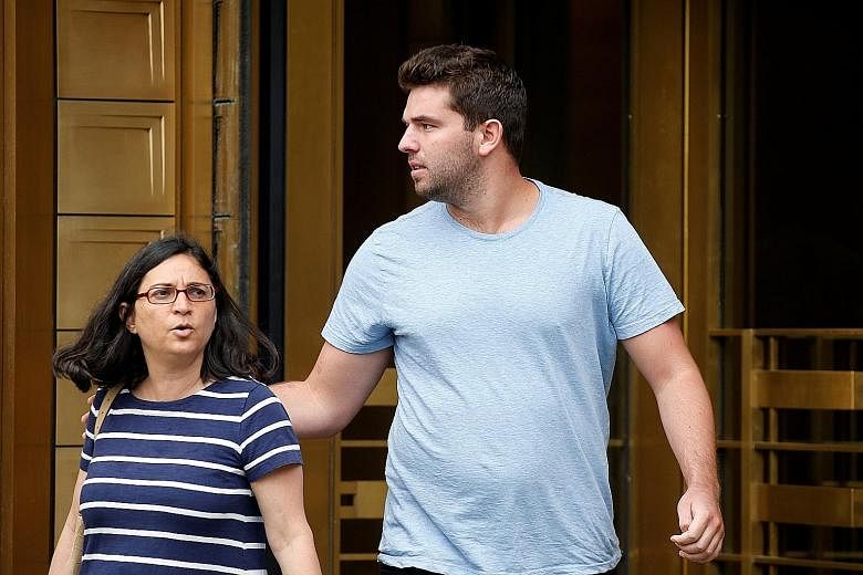 William McFarland, organiser of the Fyre Festival, exiting the United States Federal Court in Manhattan with his lawyer, Ms Sabrina Shroff, in July last year.