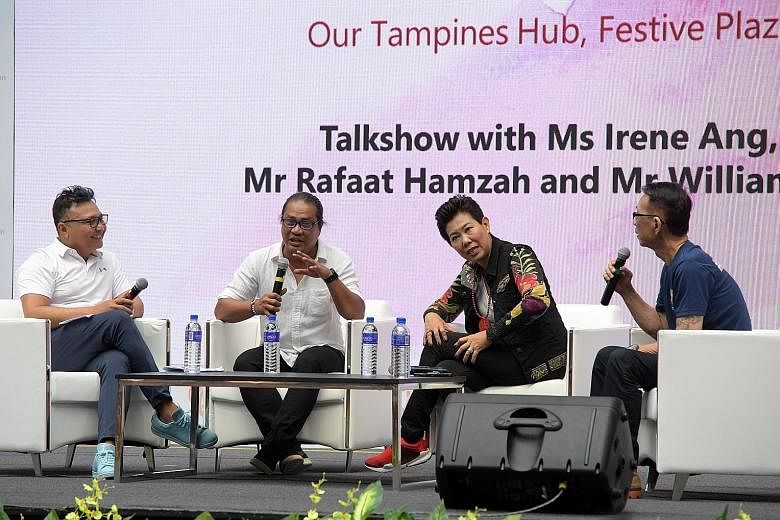 (From left) Host Ross Sarpani with artiste Rafaat Hamzah, comedian Irene Ang and counsellor William Teo at the panel discussion yesterday. The top three addictions handled by the National Addictions Management Service are for drugs, alcohol and gambl