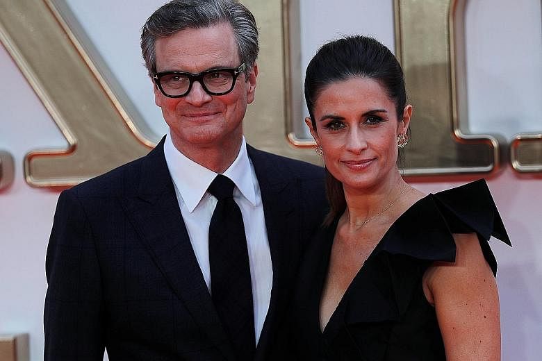 Actor Colin Firth with his wife, Livia Giuggioli (both above), at the world premiere of Kingsman: The Golden Circle in London last September.