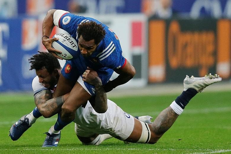 England's Courtney Lawes bringing down Benjamin Fall of France during the 16-22 defeat in Paris last Saturday, which ended Eddie Jones' side's defence of their Six Nations title.