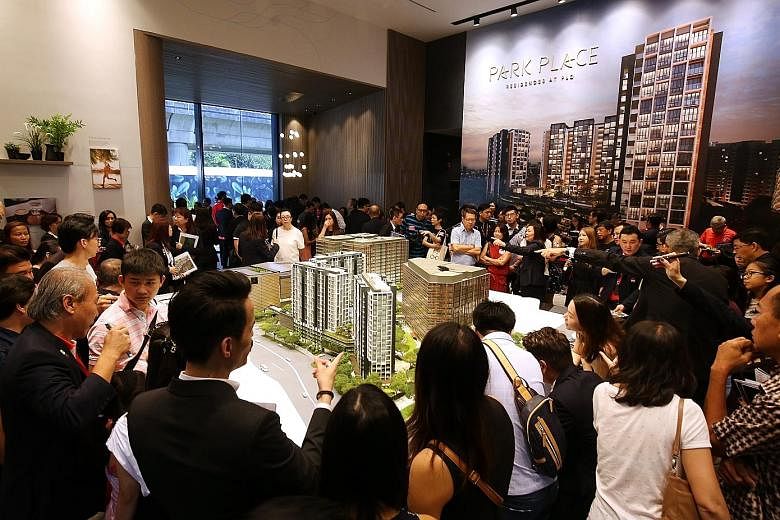 Australian developer Lendlease shifted 210 apartments in the initial launch of Park Place Residences at Paya Lebar Quarter - about half the total units at the 99-year leasehold project - on the first day of sales in March last year. The remaining 219
