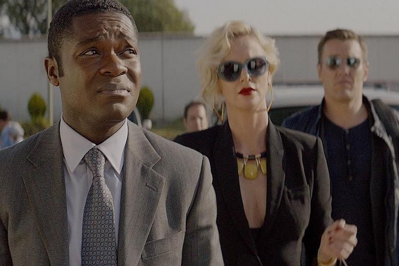 (From left) David Oyelowo, Charlize Theron and Joel Edgerton star in Gringo.