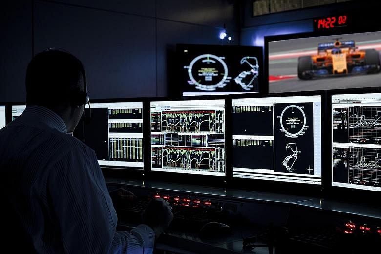 McLaren's condition-monitoring suite for F1 race cars. SMRT and McLaren engineers are aiming to adapt race car condition-monitoring technology to assess MRT performance.