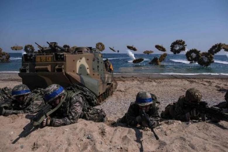 South Korea, US to scale down military drills: Report | The Straits Times
