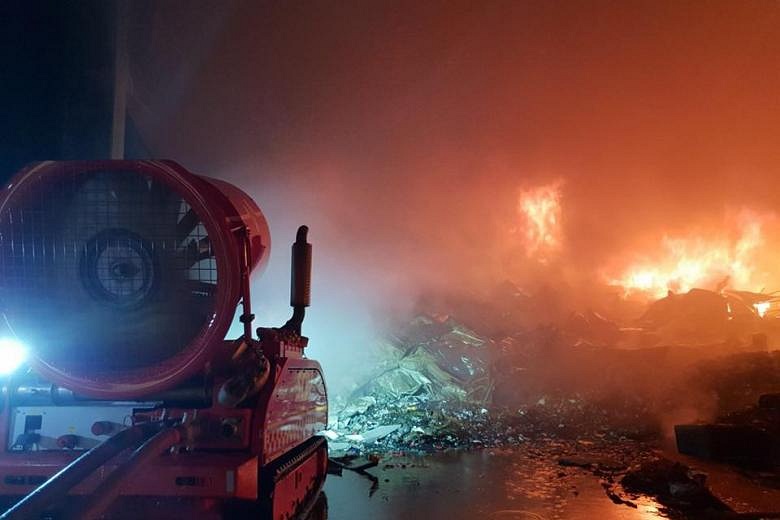 Warehouse Blaze In Kranji Put Out After 8 Hours; About 70 Firefighters ...