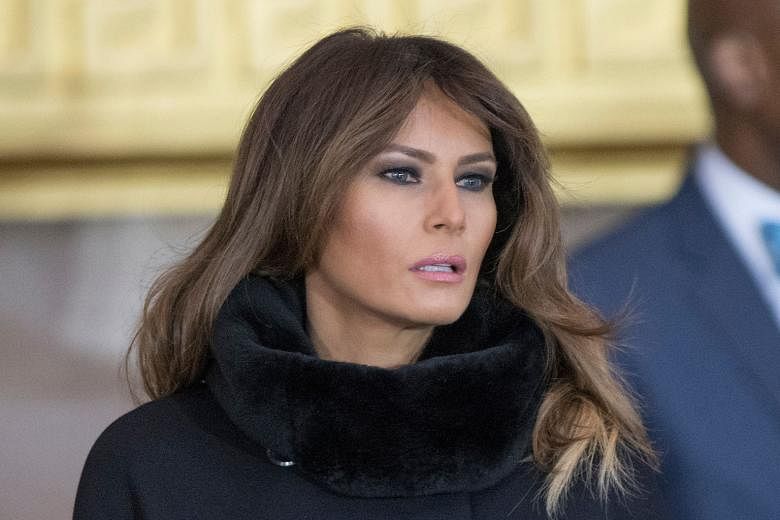 US First Lady Melania Trump has given no hint in public that she might be troubled by allegations from former Playboy model Karen McDougal (top, right) and porn star Stormy Daniels (right).