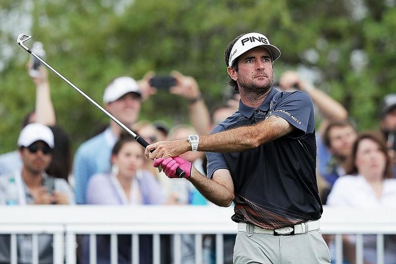Bubba Watson plays his shot from the seventh tee during his final-round match against fellow American Kevin Kisner in the World Golf Championships-Dell Match Play on Sunday. The world No. 21 defeated Kisner 7 & 6.