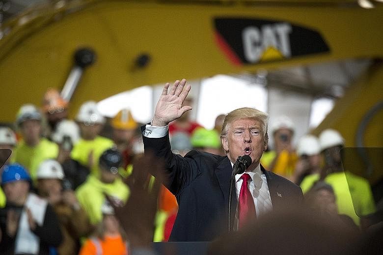 President Donald Trump told construction workers in Ohio on Thursday that the US is "moving along very nicely with North Korea. We'll see what happens. Certainly the rhetoric has calmed down just a little bit".