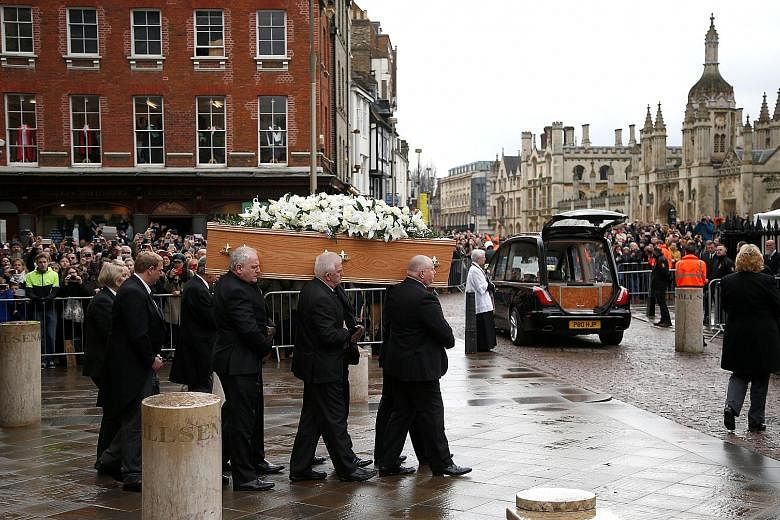 Friends, family and colleagues of cosmologist Stephen Hawking gathered yesterday to pay their respects at his private funeral in Cambridge, where the British science great spent most of his extraordinary life, Agence France-Presse reported. Dr Hawkin