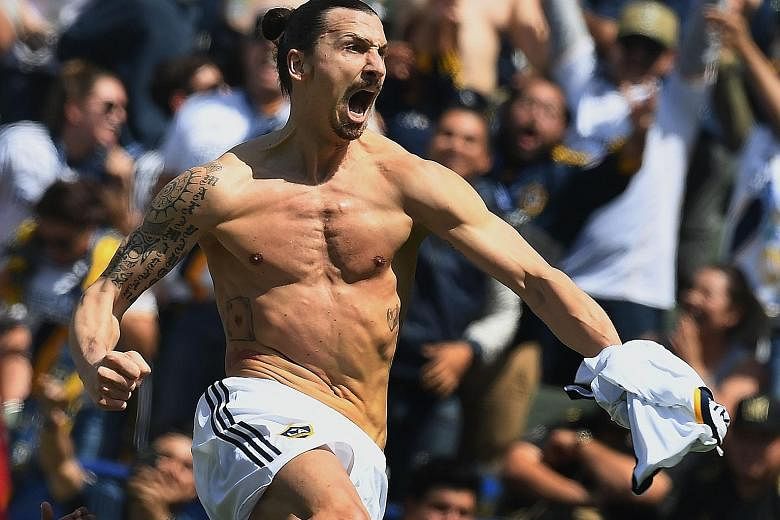 Zlatan Ibrahimovic revealing his unbridled joy after scoring his first goal for the LA Galaxy. The Swede also scored the winner in a comeback 4-3 win over Los Angeles FC.