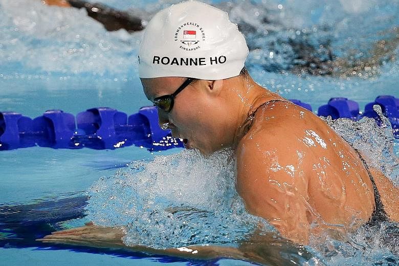Roanne Ho in the semi-finals of the 50m breaststroke at the Optus Aquatic Centre. She was 0.02sec outside her national mark but squeezed into the final as the slowest qualifier.