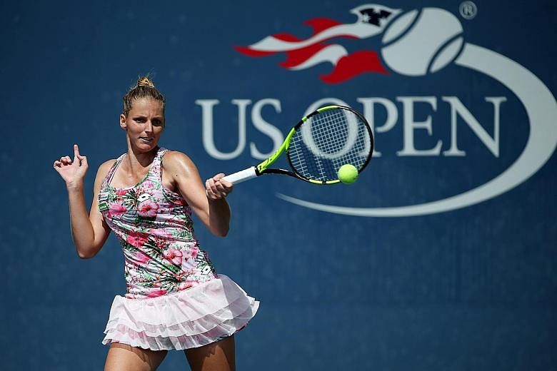 Kristyna Pliskova in action at the US Open last year. She beat her fellow Czech Petra Kvitova in three sets at the Charleston Open to seal her place in the third round of this season's first clay-court tournament.