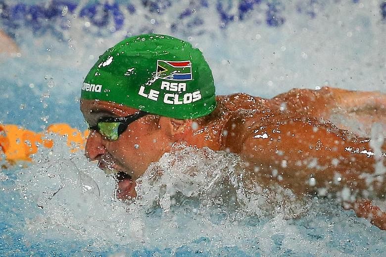 Chad le Clos winning the 50m fly on the Gold Coast yesterday.