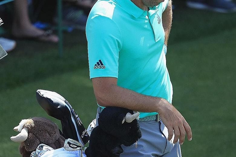 Sergio Garcia looking dejected on the 16th tee after making a 13 on the 15th hole during the first round of the Masters Tournament at Augusta National Golf Club on Thursday. His 81 was the worst first-round score for any reigning Masters champion.