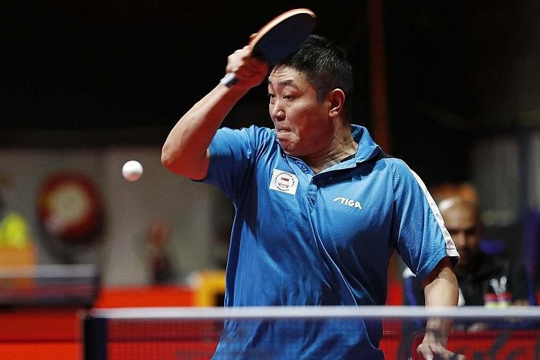 Gao Ning rolled back the years yesterday when the 35-year-old paddler used his experience to beat Canada's Antoine Bernadet 3-0 to secure the winning point which sent the Singapore men's table tennis team into the semi-finals tomorrow.