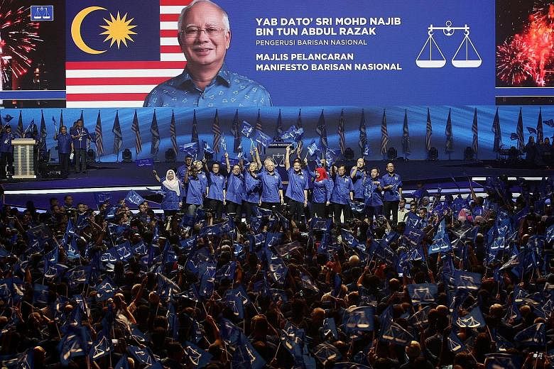 Prime Minister Najib Razak last night unveiled the ruling coalition's wide-ranging election manifesto - aimed at wooing BN's most vulnerable vote banks by promising better finances and public services if it is returned to power.