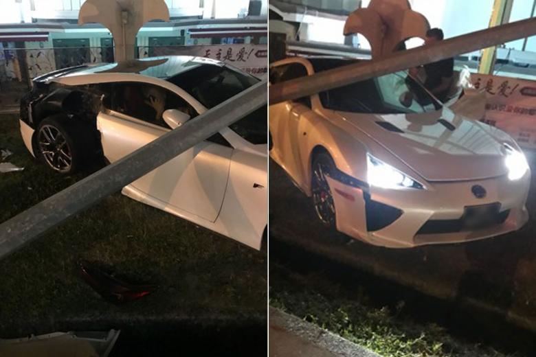 Driver loses control of Lexus sports car, crashes into lamp post near