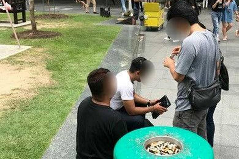In last Friday's enforcement operation by the Singapore Customs, plainclothes officers were out in the Central Business District looking for smokers with contraband cigarettes, which do not carry the Singapore Duty-Paid Cigarette mark. Those caught w