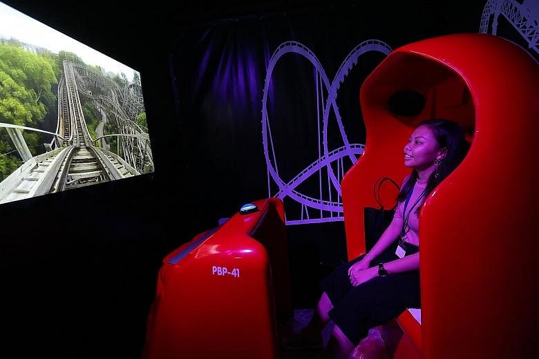 The new Phobia²: The Science of Fear exhibition at the Science Centre includes (clockwise from above) a claustrophobia exhibit and one that has a carnival theme, a simulated roller-coaster ride, and aliens. The exhibition is free, but general admiss