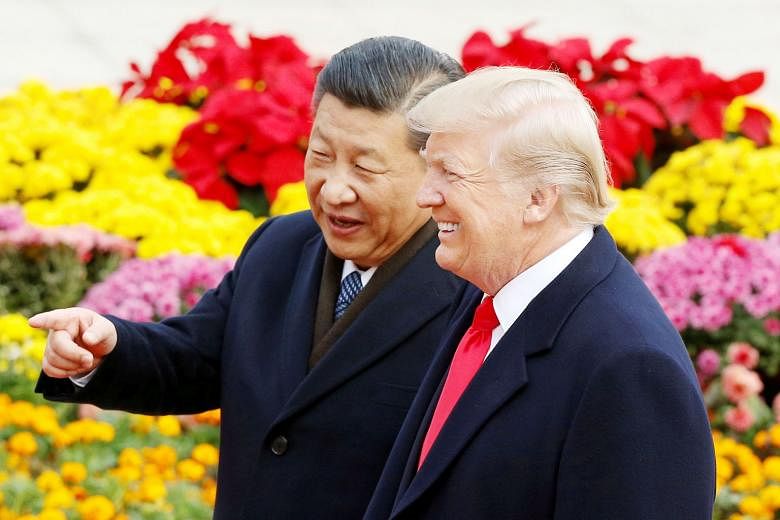 Chinese President Xi Jinping with his US counterpart Donald Trump in Beijing last November. The upcoming test of wills between China and the US will be historic because it promises to reveal the true strengths and attitudes of the world's rising powe