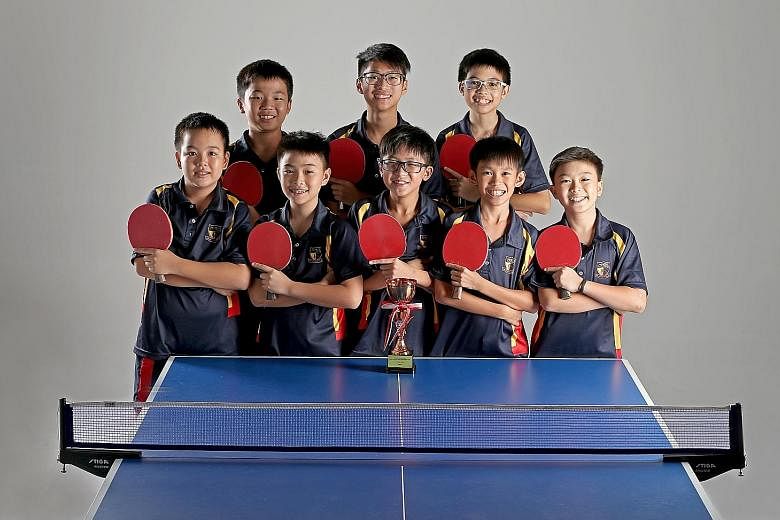 The ACS (Barker Road) C Division squad comprise (front row from left): Ryan Chong, Silas Chua, Ethan Ong, Ryan Eng and Benjamin Wee, and (back row from left) Ethan Chua, Ryan Tan and Seth Wong.