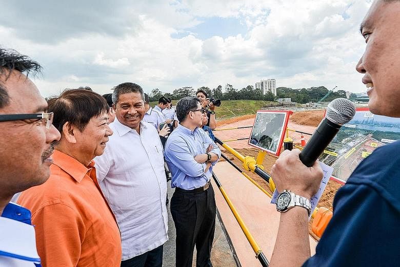 Transport Minister Khaw Boon Wan visiting the site of the future Johor Baru-Singapore Rapid Transit System Link and Thomson-East Coast Line stations in Woodlands North.