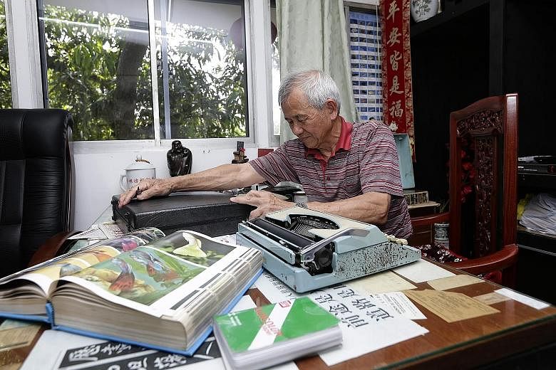 Mr Pek with a typewriter and "James Bond" Samsonite briefcase he bought 50 years ago. On the hurdles he has faced over the years, he said: "This is part of doing business. This is what I have learnt as a businessman - there are ups and downs."
