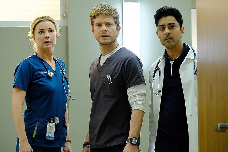 (From left) Emily VanCamp, Matt Czuchry and Manish Dayal star in The Resident.