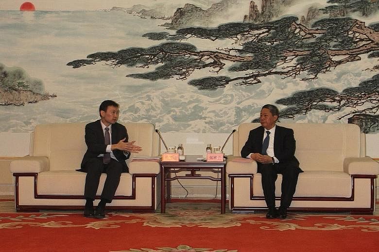 Senior Minister of State for Communications and Information and Health Chee Hong Tat (left) met Yantai party secretary Zhang Shuping when Mr Chee visited the port city. Both sides affirmed the positive relations between Singapore and Shandong.