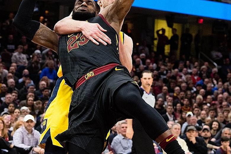 A flagrant foul, as Domantas Sabonis of the Indiana Pacers demonstrates, seems to be the only way to stop LeBron James. The Cleveland Cavaliers forward's 46 points on Wednesday, nearly half his team's total, helped level the Eastern Conference series