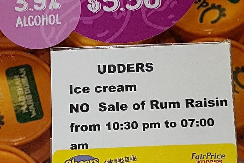 The ice cream came under the spotlight after a Facebook user uploaded a photo of a restriction sign at a FairPrice Xpress outlet on Wednesday.