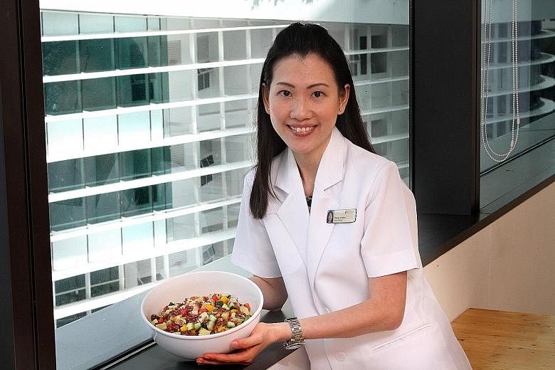 Ms Wong Yuefen prepares the Rainbow Brown Rice Salad for her family at least once a month.